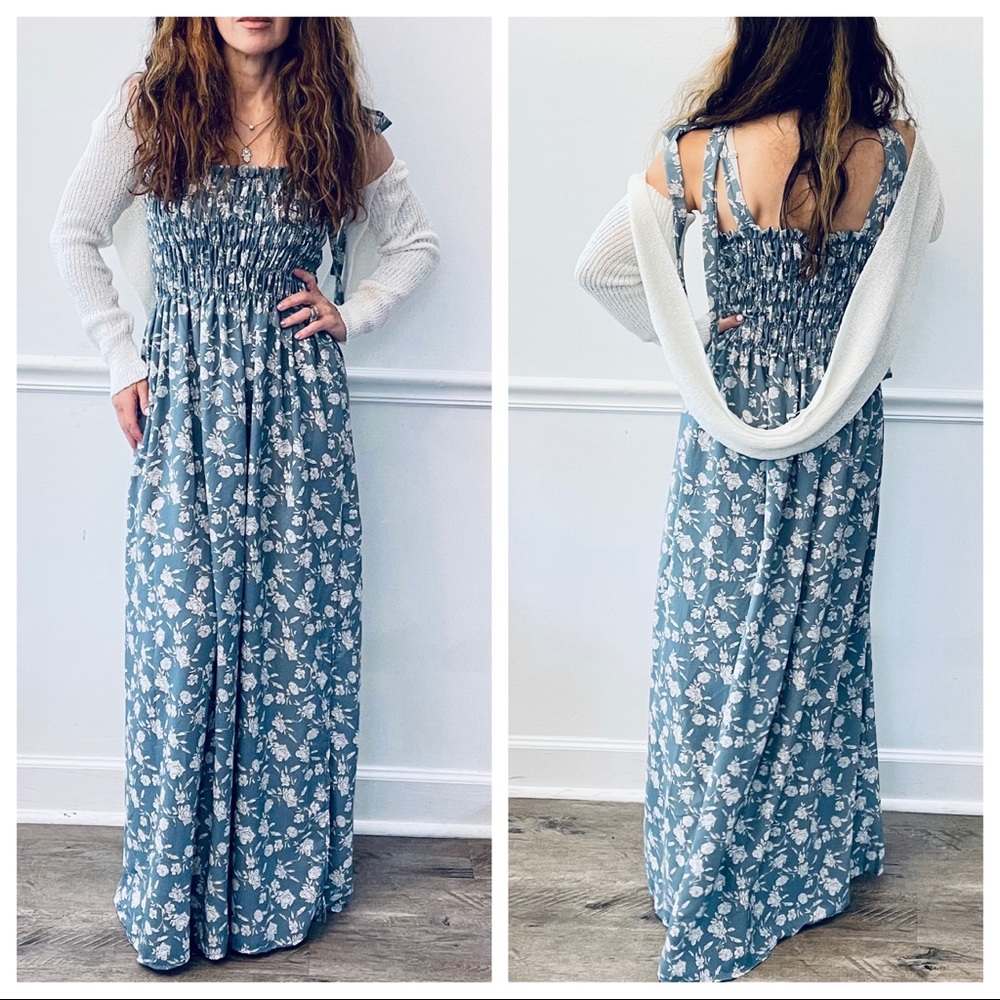 So Pretty Floral print Tie Strap Maxi Dress - Picture 3 of 5
